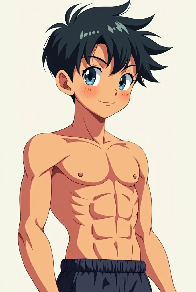 Draw seshomaru from Inuyasha, man with a white thong where his entire package is visible with an angle of view below his crotch