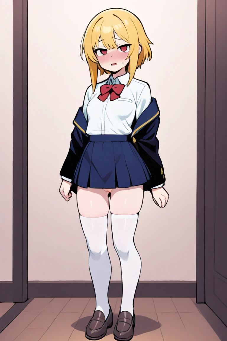 high resolution、4K、Masterpiece、1 big breasted girls、Private toilet、Sit on the toilet、Micro Mini Skirt、No panties、blush、Black knee-high socks、Absolute area、Masturbation、Love juice、Climax、Squirting、Full body portrait、tough、sit、Spread your legs、Exposing the breasts、Bare your breasts、Nipples、Pantyhose pull、pussy big dildo、insert、Love juice、pussy spread,pussy in egg、pussy spawning egg,An egg comes out of the crotch、Egg in pussy