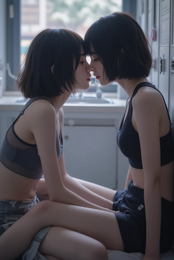 22years old Japanese girl, Black bob hair hair,wearing only yellow pantyhose,black high heels, Mouth open and joyful expression.
18years old Japanese girl, Black long hair hair,wearing only white pantyhose,black high heels, Mouth open and painfulexpression Old and dark mansion, tribadism