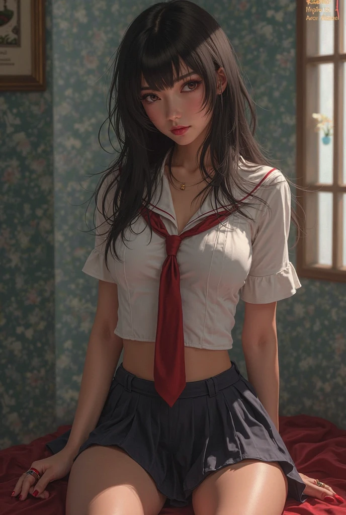 ((masterpiece、highest quality、Highest image quality、8K))、realistic skin texture、photorealistic、High resolution、Raw photo、(Perfect anatomy of the human body)、((two girls kissing、beautiful eyes looking at each other:1.2))、Charming small thin lips are shiny even without lipstick、Gorgeous brunette and blonde hair dancing in the wind、They both wear the same high school uniform.、(white blouse、crimson ribbon tie、gray pleated mini skirt)、japanese goddess、dear、Classroom illuminated by the setting sun、Photograph of two people in close contact from the front、