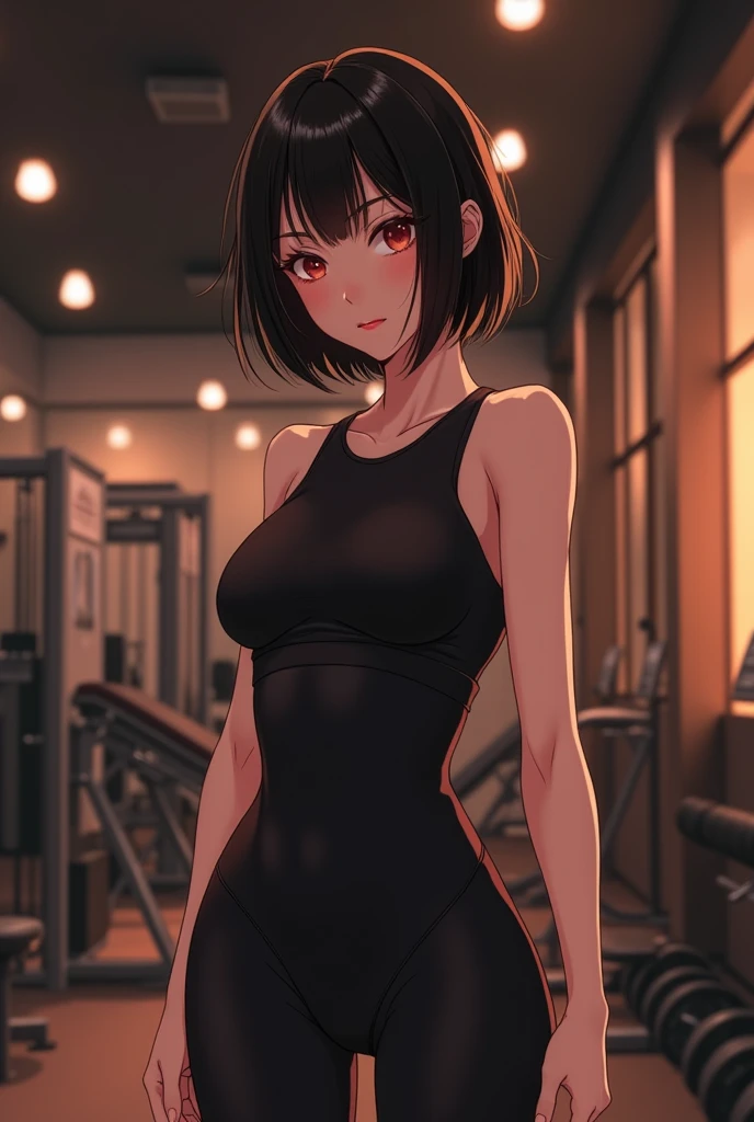highquality illustration, masterpiece, very delicate and beautiful, attractive girl,(colorful leotard, heattech leotard,tight leotard,long_sleeve leotard,ribbed leotard,high_leg leotard,turtleneck leotard), thin,slender body,slim,gymnastics club,gymnastics athlete,bare legs,gymnasium background,beautiful eyes, light smile,(masterpiece, best quality:1.2), highres, extremely detailed CG unity 8k wallpaper, perfect lighting, Colourful, ultra-high res,4K,ultra-detailed, photography, 8K, HDR,  17 ages,cowboy shot,