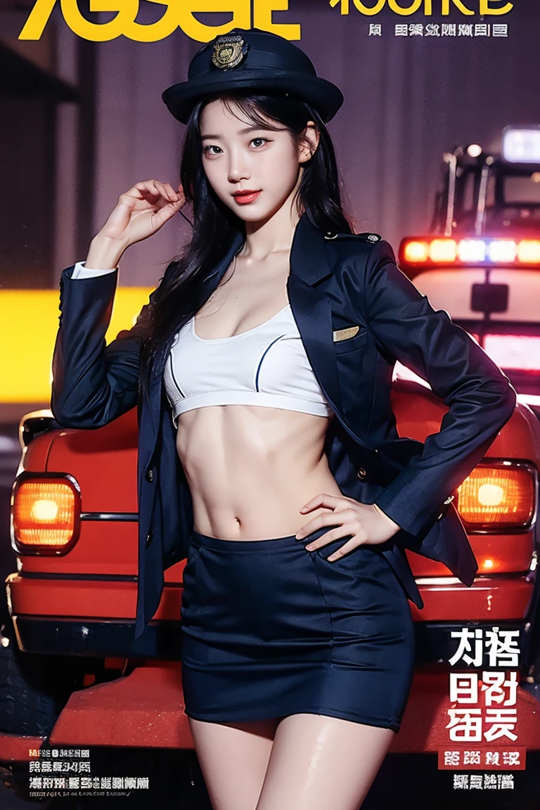 Japanese girl wearing a black suit, she is secret service, (((have a handgun))), In a stadium full of people, very young girl, (((huge breasts))), (((realistic))), (((High resolution))), (((anatomically correct))) 