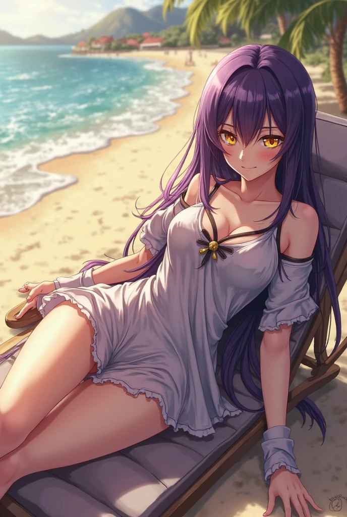 Please draw a full body of a woman.。Similar to Violet Evergarden from the anime、Smooth skin、RAW images、High definition、High resolution、high resolution、Full Body、Toes、Tube top bra、Satin long skirt、Perfect fingertips、Perfect legs先、Perfect legs、Perfect Face、Detailed face、smile、Sandals、Seaside、juice、Water&#39;s Edge