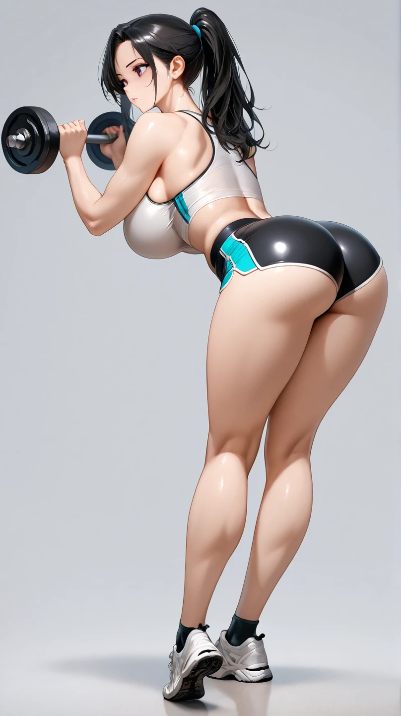 A Female robot exposes her inside mechanical organ. spread legs, nude, banzai pose. she wears no dress. Her Brown very short pigtails is tied with two big red clothespins, masterpiece, mature, android, blue eyes, full body, Height: 160cm, flushed cheeks, Uplifting, No NSFW, whole body, barefoot, archaic smile, orgasm, sweat bucket. no panties, full body shot, floating hair, looking away. cyborg made from rung to heaven. She leans arching her back hi-res position.