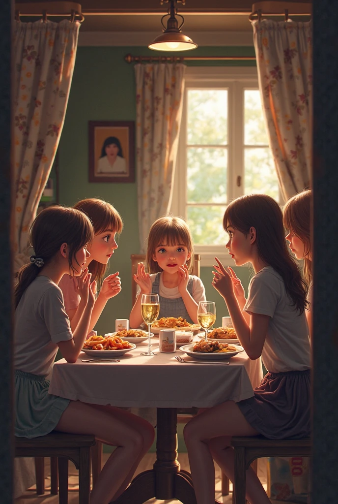 Family reunited, feeding