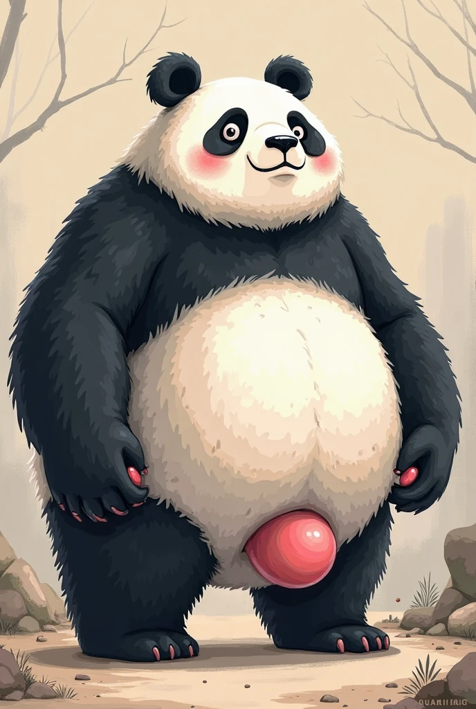 Big male panda with Two cocks