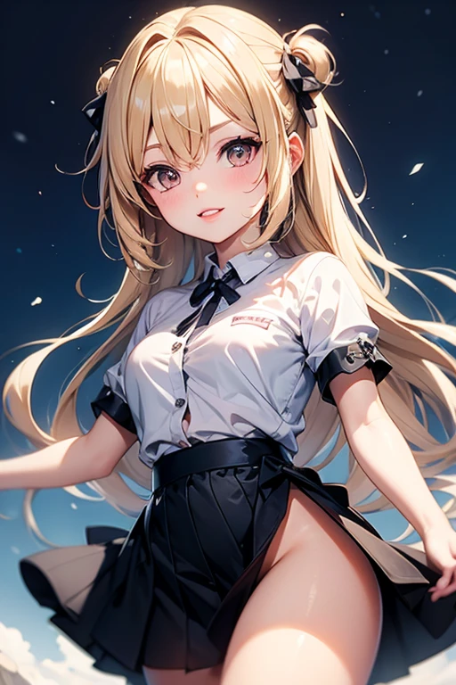 masterpiece, best quality, ultra detailed, 1 girl, show panties, micro skirt, dynamic pose, 
