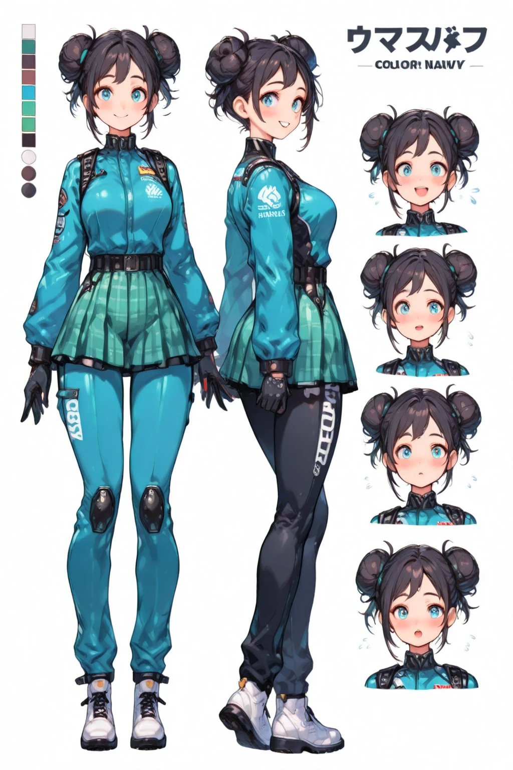 (((Teal skin))), (((back view))), (((phoenix tattoo on back))), (((teal suit))), (((perfect ass))), (((best qualityer: 1.4))), (((Afro))), (((DuneWalker))), (((post-apocalypse))), (Unbeatable masterpiece), (hiper HD),(CG 8k hyper-realistic), (((breasts big))), (((hyper feminine))), sensuous girl, (bob hair with straight bangs), ((( sculptural body ))), (((1 girl))), 20 year anime girl with perfect body, Beautiful and well-groomed face, slanted eyes, muscular body:1.2, costume with textured details in pixel art, (Head to thigh photos)，modern samurai pants, Complex equipment，Tight, dark clothes，With white stars and white stripes, Metal parts in armor, afro girl, (((standing alone))), pirralha violent, (((14歳))), sensuous, pose de atitude, work of art, post-apocalypse, (((manga style))), Bounty Hunter, violent, Manic, the way you want, slenderbody, thin but strong, perfectbody, roupa moderna, Advanced technology, short shorts with checkered pattern in red and black, fur collar jacket, sleeves with vertical striped pattern, neutral background