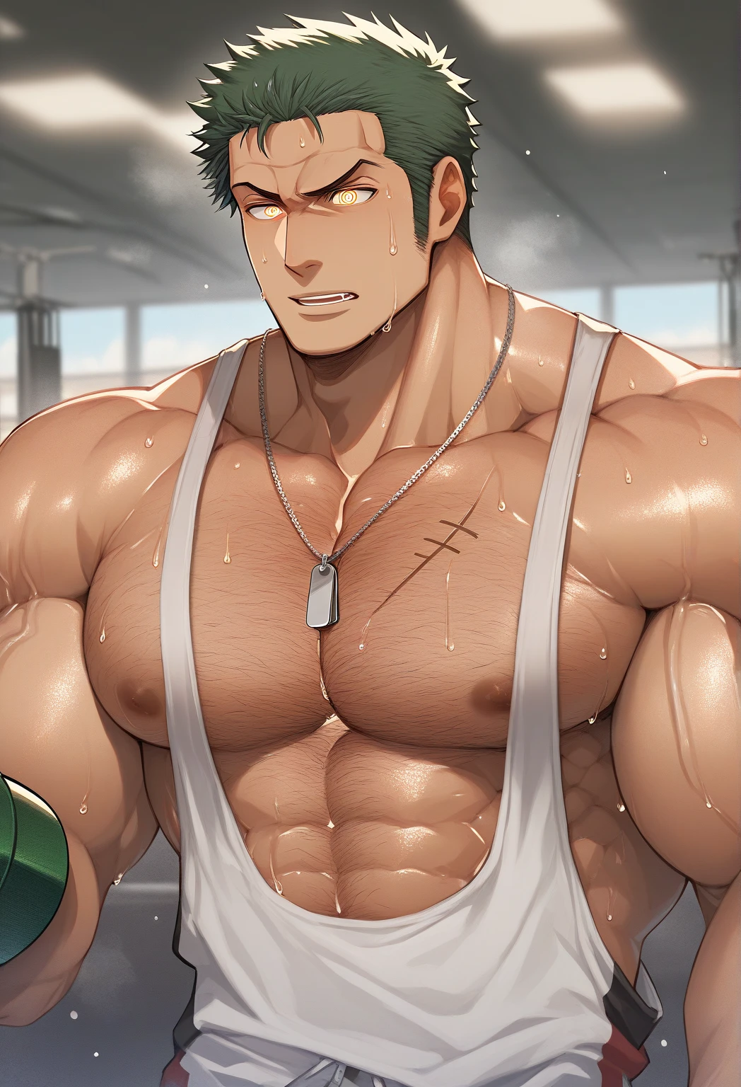 Ash Ketchum and Gary Oak from Pokémon anime as a big dumb teenage muscular bodybuilder jocks in a locker room flexing and staring blankly as their eyes glow red under hypnosis as they repeat, "Bigger... Dumber.... Must obey.... More like a jock bro every day.... Yes, Coach. I obey. Huhuhuhuh.... Sweaty brutes must obey.... Sweaty brutes do what you say.... Big ... sweaty ... musky jock bro.... Huhuhuhuh...." in deep mindless emotionless voice with fellow hypnotized jocks to forget about Pokémon training and focus instead on training their own bodies and obeying their coach. Mouths dropped open. Hyper swollen bulging crotches. Hyper muscles. Toned muscles. 5% body fat. Steam rising from armpits and shoulders. Big biceps. Big triceps. Broad shoulders. Big traps. Big lats. Big meaty pecs. Massive deltoids. Six-pack abs. Spherical glutes. Brainwashing. Hypnosis. Hypnotized. Bro. IQ drain. Dumber and dumber. Meathead. Musclehead. Mindless. Hypno. Mind control. Brain drain. Entranced. Brute. Brutification. Brain drain. brainwashed. brainwash. Meathead jock bro assimilation. Mindless. Brainless. Empty stare. Hairy pecs. Hairy armpits. Treasure trail.