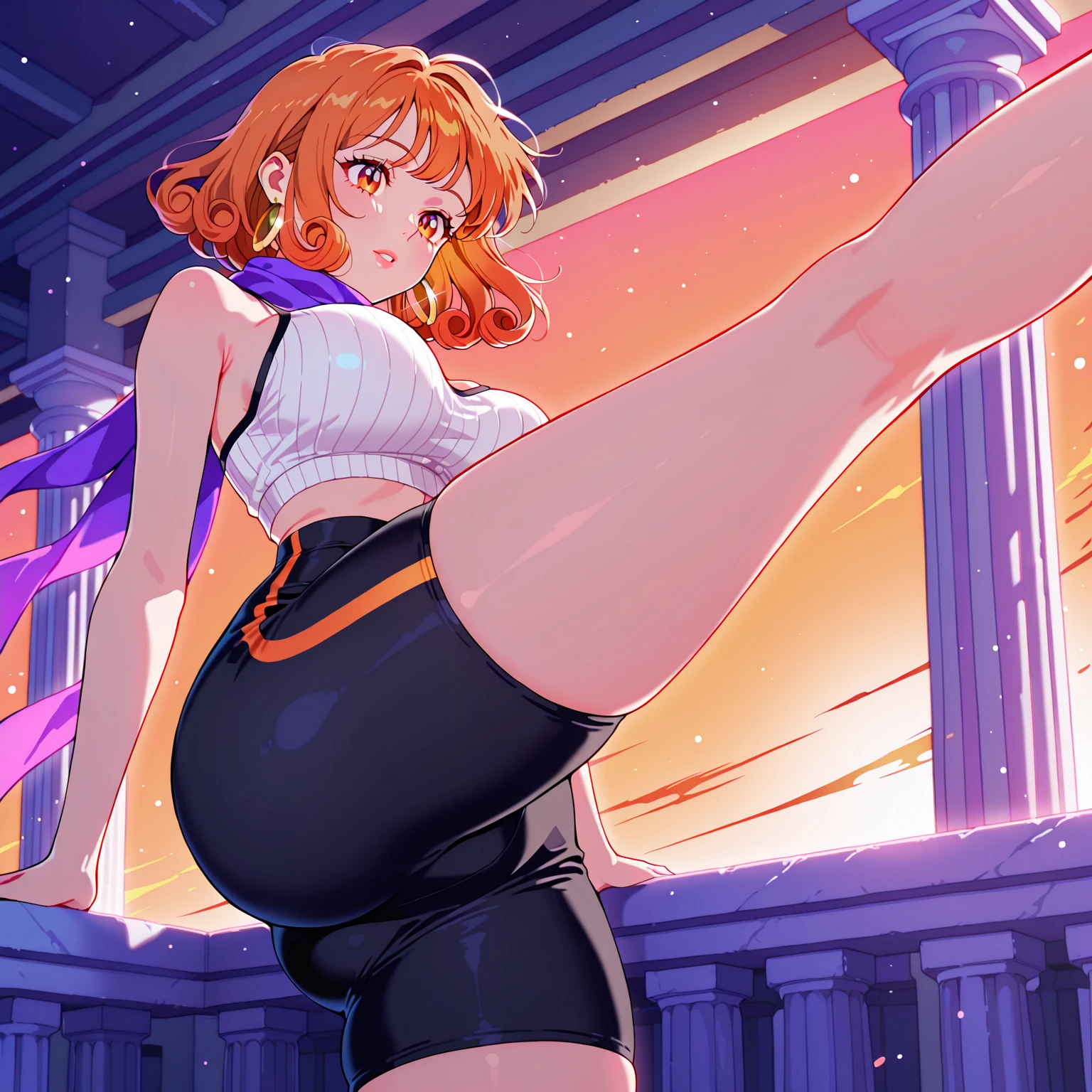 1 girl in, purple color  hair、Purplish pink eyes that dreamers desire, (Blonde hair) , small stature, Colossal tits, Lori, (masutepiece:1.2, Best Quality), (finely detailed beautiful eye: 1.2), (beautifull detailed face), (perky chest:1.1), (pointed chest:1.0), (cakes magazine cover:1.3)，(Best Illumination, extremely delicate and beautiful), sexy pose,make a cocktail , in a bar counter, ((Cinematic Light)), Dramatic light, (Pale white background:1.5), Short bob hair（1:3）、Ultra Contrast、Braid a little around the ears, White long dress、only has 5 fingers、Her pussy is visible through the white thong、Wet pants、You can see inside your underwear、full of sweat、mocking look、diaper、nffsw,Arms crossed、grab the arm、Shoot from below,Best Quality、Large breastuscular pussy、Pubic hair,high-level image quality、hightquality、8K,perfect hand、5 fingers、finger pin、Perfect Finger、T back、Naked、noise cut、bullet hand、Her hair color should have been a brighter purple.The skirt part is also carefully expressed..、Purple skirt、the skirt is floating in the wind、Dark purple panties、Pubic hair majority,(with sparkling eyes and a contagious smile),open mouth,from below:1.2, highest quality, high resolution,Real World, Natural light,perfect Natural light, Looking at Viewer,
