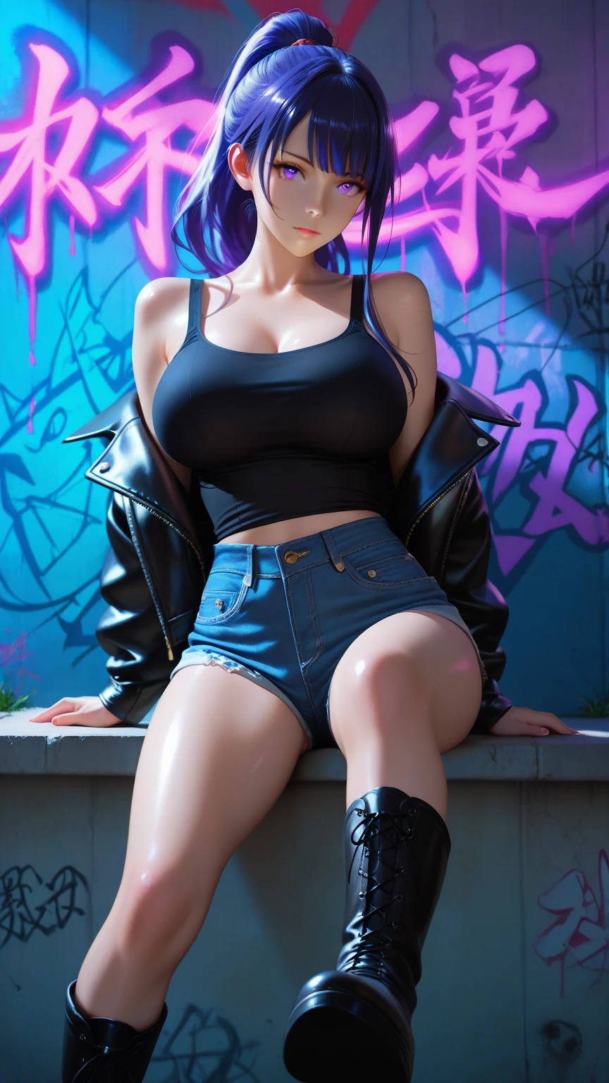 gwen tennyson,android 18,yorha 2b,samus aran,overwatch,atelier ryza,close up,yakuza mansion,dragon tattoos,white and gold plugsuit,black short sleeve sport top,chain wallet,sleeveless short denim jacket,tight denim skirt,steel pantyhose,short hair,punk makeup,green eyes,multicolored silver hair,punk gloves,sexy smile,freckles,beautiful girl,brown punk boots,large breasts,8k,ultra detailed,realistic,fantasy art,hair pin,wet body,ear piercings,(weather:rainy),1girl, gold neck, hand, waist and head jewelry,