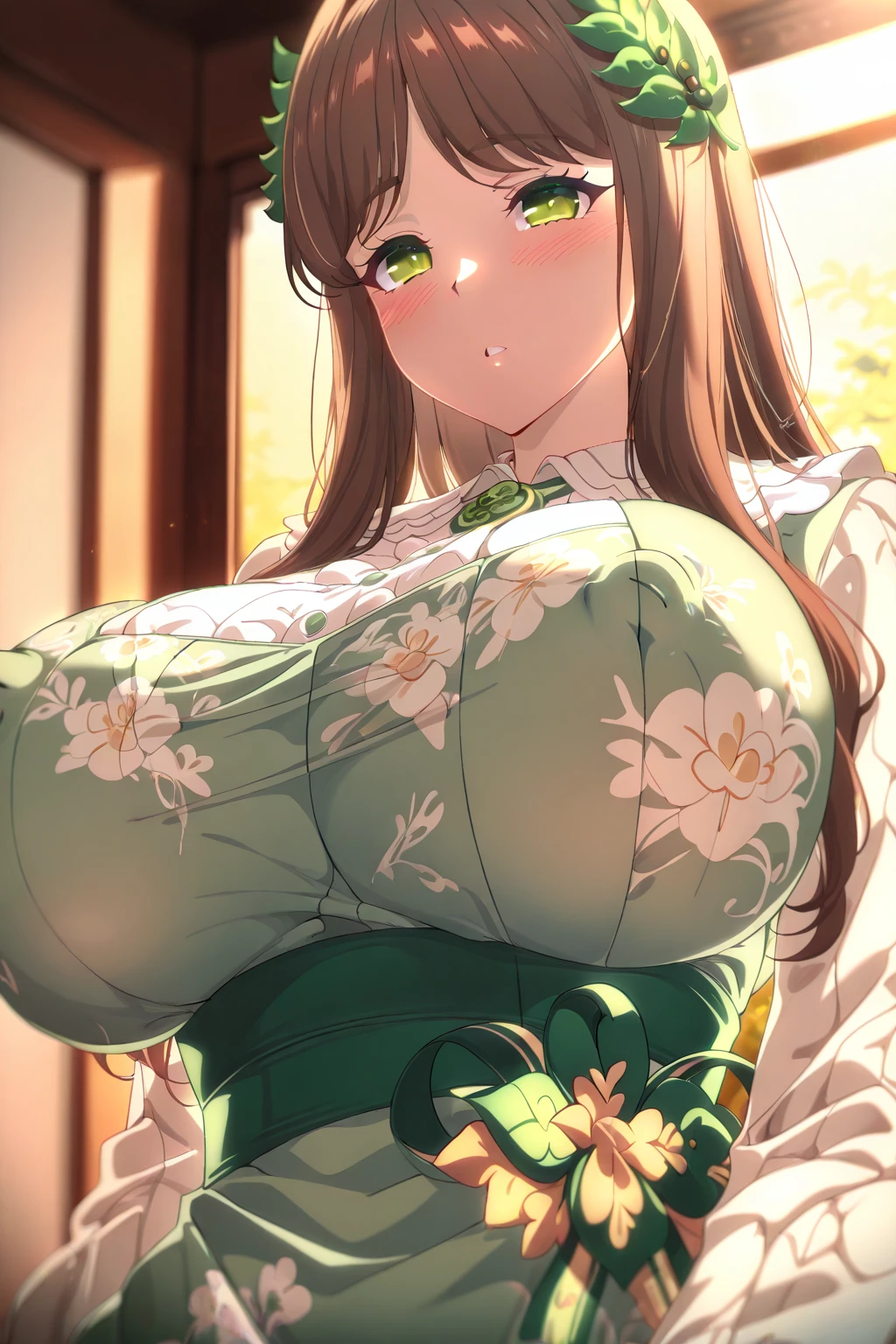 (((photo-realistic:1.3, intense close-up:1.3, Nipples focus))), masterpiece:1.4, best quality, Highest details, extremely detailed CG unity 8k wallpaper, vibrant colors:1.2, beautiful and aesthetic,BREAK 
(( Completely Nude:1.3)),(( gigantic Perky breasts:1.3, sagging breasts, gigantic cleavage:1.3, disproportionately huge breasts:1.2, erectile Nipples:1.3, puffy areolas:1.3)), BREAK 
depth of fields, Perfect Lighting:1.3, Abstract Cherry-blossom color background