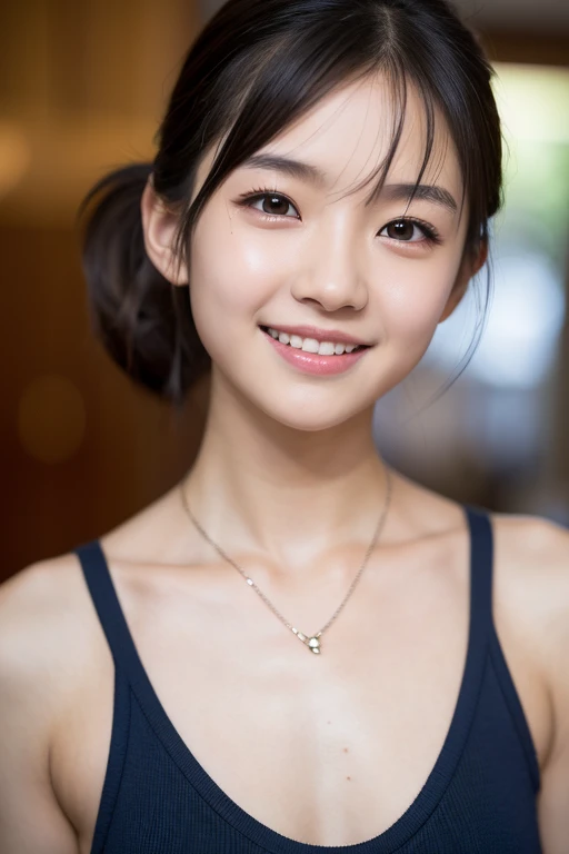 neat college girl、petite person、(White bathrobe、the chest is not visible、white  panties)、Outside the field、(Slimed、small tit、flat boobs、small tit)、Photorealsitic、detaileds, Skin Texture, ultra-detailliert、Delicate and sexy collarbone、A smile、Super Detailed Face、Detailed lips、A detailed eye、二重まぶた、10years old girl