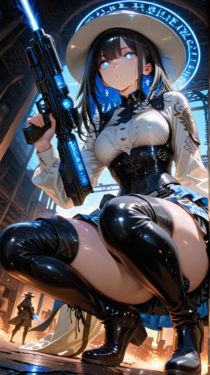 original outfit, 1girl, solo, thighhighs, gloves, underwear, panties, ass, black panties, looking at viewer, looking back, skirt, from behind, black thighhighs, blush, bare shoulders, white gloves, asymmetrical gloves
<lora:rockrockog-000008:0.95>