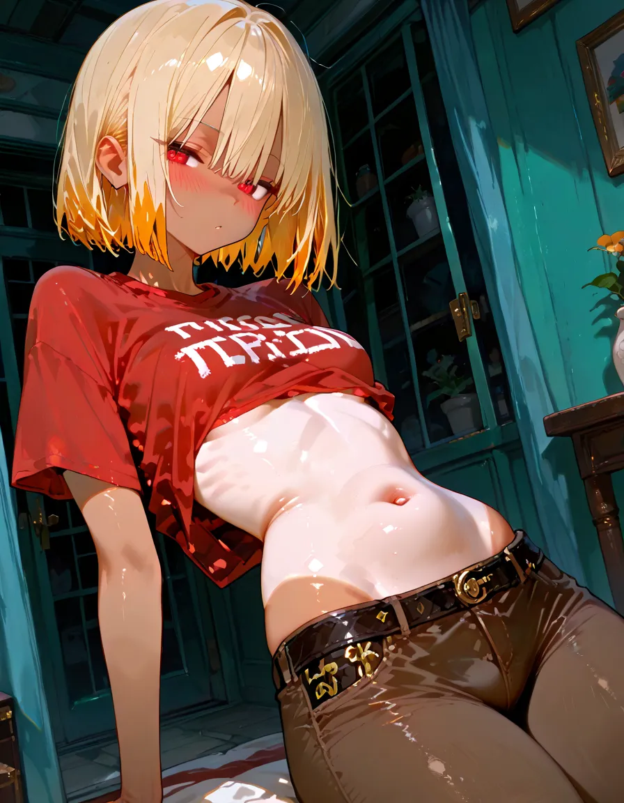 NSFW　(One girl:1.5), (Small breasts :1.5), (Mordred \(destiny\):1.3), UFOTABLE STYLE, Anime Coloring, Anime screenshots, ((High resolution illustrations)), ((masterpiece)), ((Highest quality)), High detail, Many details, (Textured skin:1.4), (Detailed yellow hair: 1.9), (Detailed green eye:1.4), short hair, Complex Hair, Hair between the eyes, Nice hands, Perfect hands, Perfect body, Focus Only, Fine eyebrows, pace, ponytail, Braiding, slim, Healthy Body, skinny, Detailed lighting, Realistic colors, Bright colors, Sharp focus, Ray Tracing, Cinema Lighting, Bold line, Black Military Boots, Jeans Shorts, (tube_superior:1.3), sexy, Intimate, erotic, Not art, No photos, Romantic atmosphere, Romantic atmosphere,Bedroom　Night view　Mood lighting　Sit on a chair　Completely naked　topless　blush　(　masterpiece, Highest quality, 1girl, (nsfw:1.0), Spread your legs, seat, 脚をsuperiorげる, nude, (Pussy Focus:1.0) Sweat, Shiny skin, Heavy breathing, ( Sex, sexual intercourse, Insert, Hetero, Motion Lines, Motion Blur, Talking Spirit:1.1),超blush