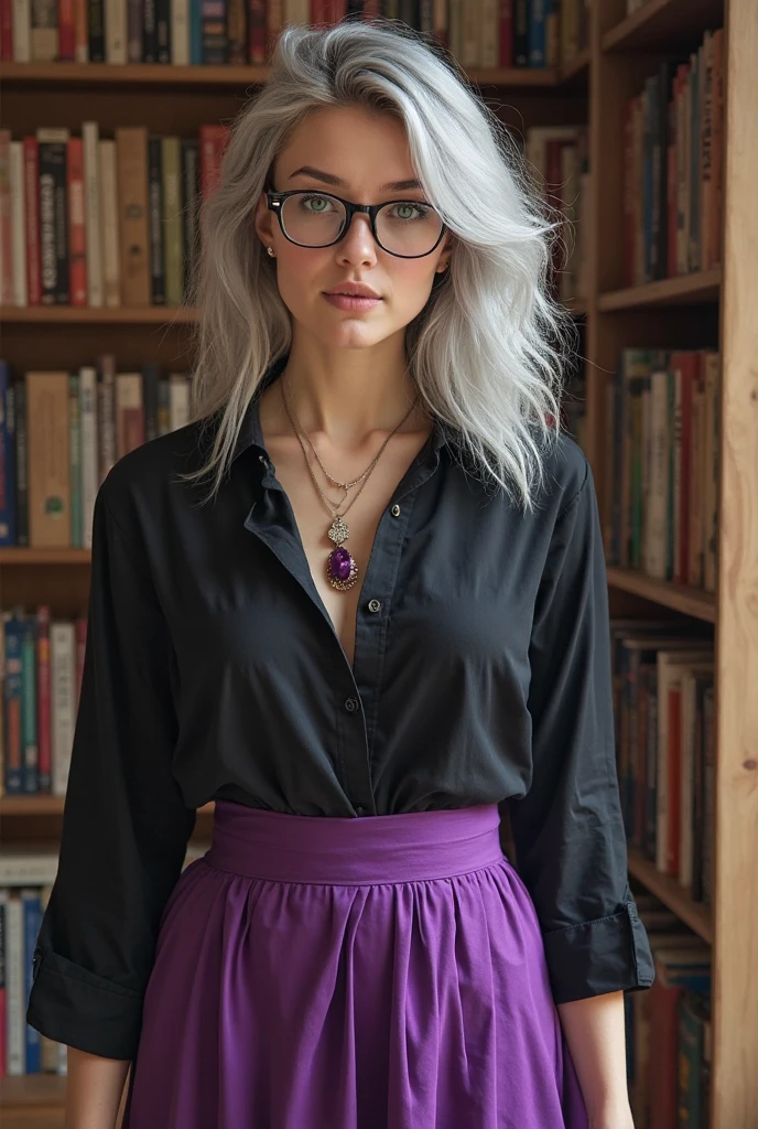analog style, (((skin details, high detailed skin texture))), ((photorealistic), film grain), ((full body height)), flowing long green hair, extremely detailed photo of a cute adult woman in a library wearing an open white shirt and tie, plaid skirt,spreading legs, small breasts, perky nipples, trimmed pubic hair, volumetric lighting, 8k hdr, ultra realistic, film photography, dslr