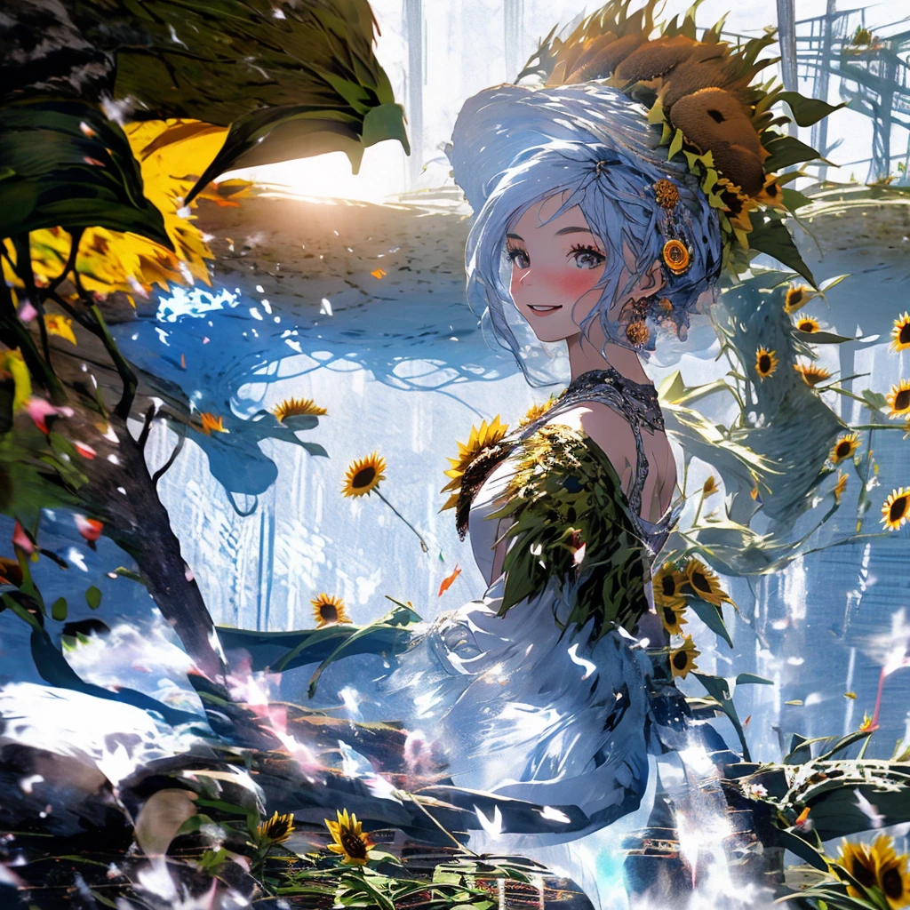 1girl, (stylized by Felicien Rops:0.7) and (Trevor Brown:0.9) and (Adam Martinakis:0.9) , masterwork Oil painting, Rule of Thirds, landscape of a Exceptional Tiny White and Sunflower Yellow ([Cancun|The Underworld of Tartarus]:1.3) from inside of a Palace, crowded forest and Cosmic background radiation in background, at Dusk, Classical, Lustful, Industrial Art, Candle light, 800mm lens, One Color, cosmic energy, Rainbow and Vivid splash, Flickr, extremely detailed CG Unity 8k wallpaper