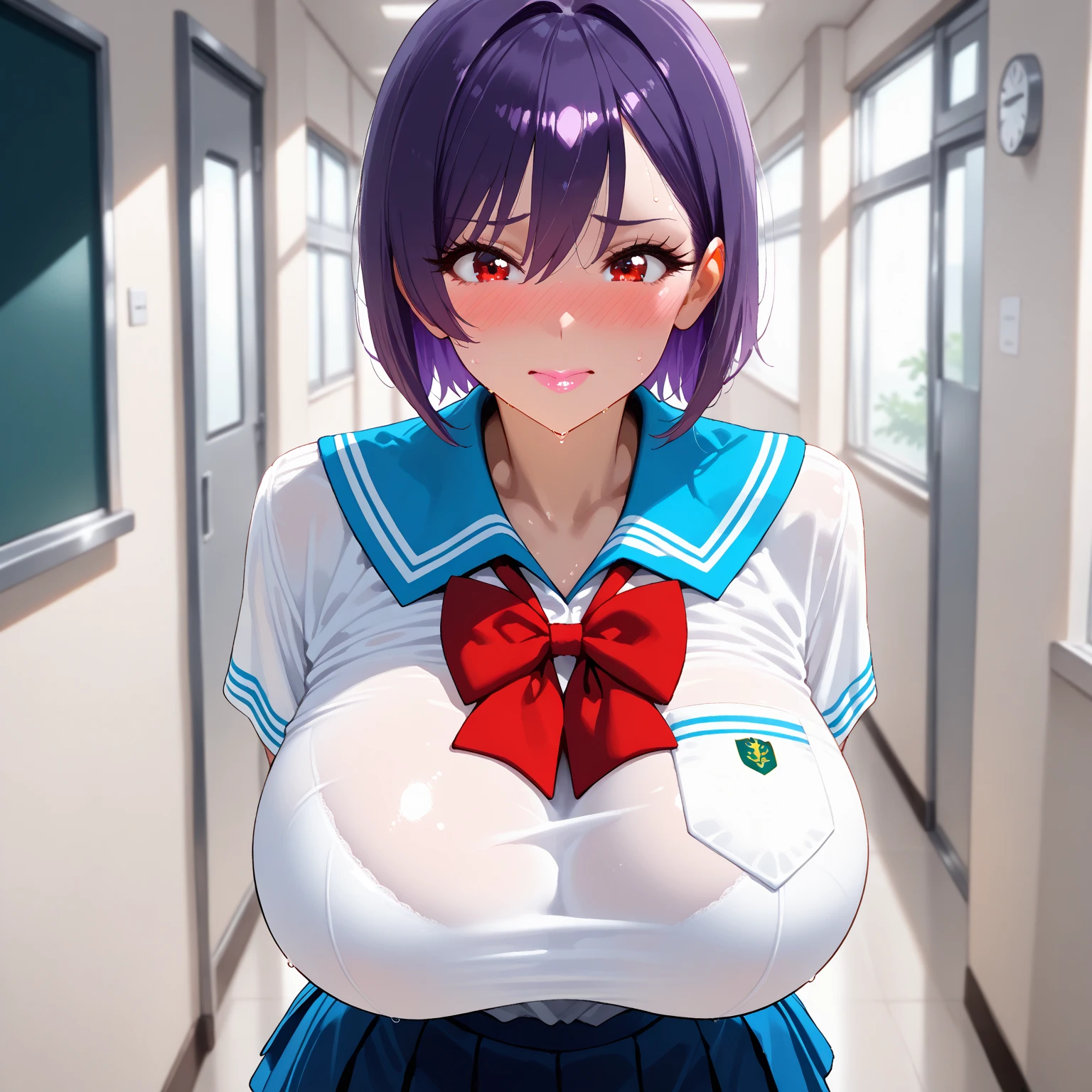 High school girl with stomach ache