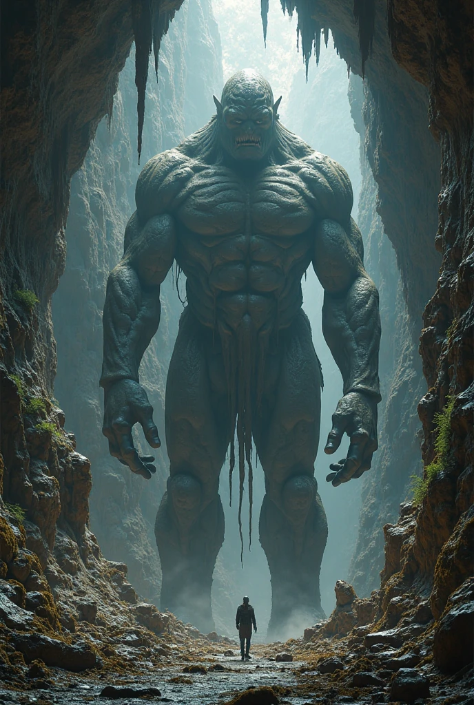 great giants who served the demons stood as silent sentinels, their massive forms barely contained by the cavernous hall. These giants were not of flesh and blood but of something far more ancient and terrible—creatures born from the nightmares of the cosmos. Their skin was the color of rotting earth, their eyes hollow voids that glowed with an eerie, greenish light. They moved with a slow, deliberate menace, their every step causing the very ground to quake.