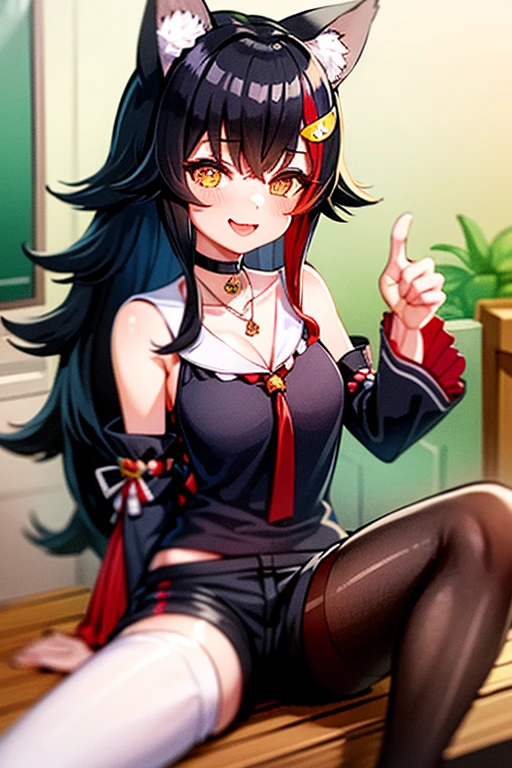 ((Masterpiece)), ((best quality)), (Anime:1.3), (super detail:1.3), (High Definition:1.3), (Professional Photography:1.3), ((12 years old)), cute young Girl, Glossy unruly hair, (loose blunt bangs), colorful hair, long hair, big eyes, (long eyelashes), ((Thin and short eyebrows)), colorful eyes, (evil smile), open mouth, jagged teeth, joy, (cute tanktop), barearms, cute, (place hand to hip), (colorful:1.3), gothic makeup, (in the bedroom),