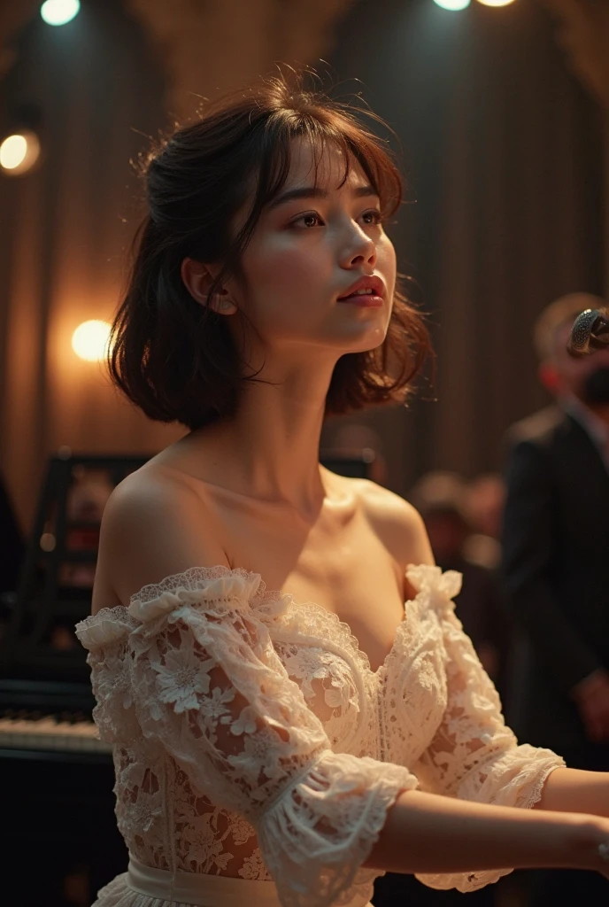 (((Masterpiece))), (((Best quality))), ((Ultra-detailed)), (Highly detailed CG illustration), ((An extremely delicate and beautiful)),(cute delicate face),Cinematic light,((1机械女孩)),Solo,full bodyesbian,((Sitting)),Expressionless,(Character focus),Science fiction,A plump chest