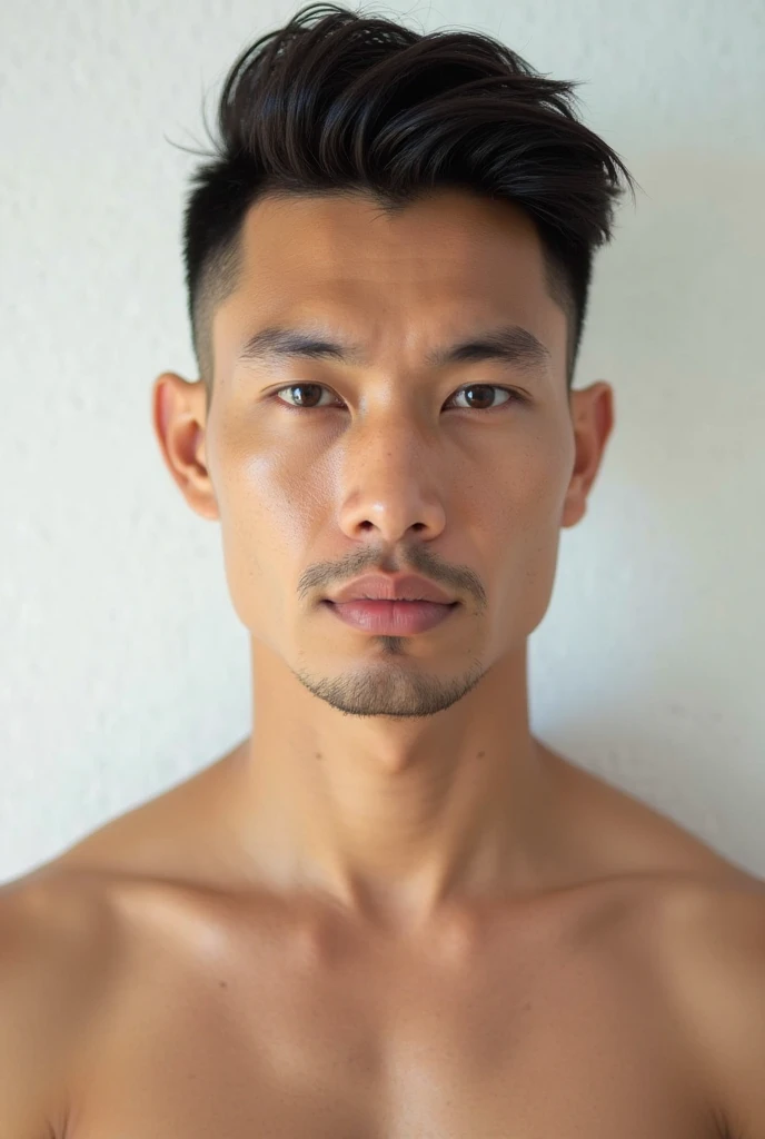 portrait of man, mature, barechest, man, high quality, dynamic angle, masterpiece, chest , oily <lora:tony_labrusca_v11:2>, light behind the camera, tony labrusca,