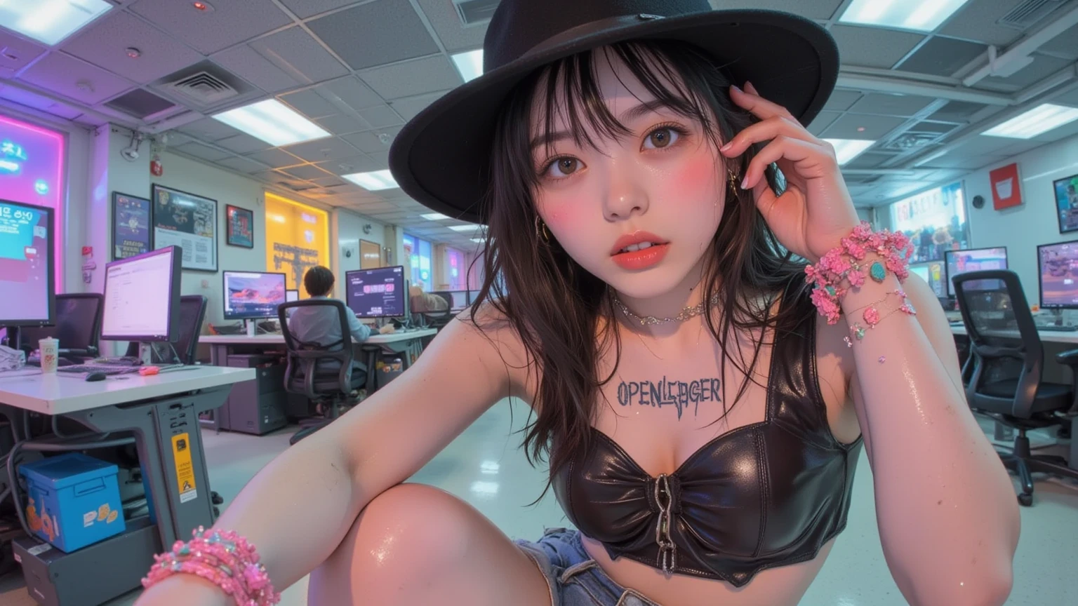 Wonyoung from IVE face, foto realista, ultra HD, 8k, big juicy lips 