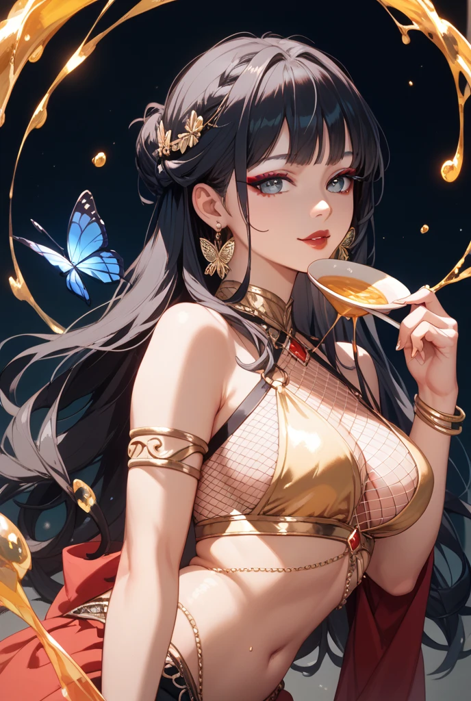 Queen Mother of the West，(The head of the Taoist fairy)，Huaxia immortals，queen mother，Lord of the Heavenly Court，Ancient oriental gods，Majesty，Noble，Serious，Elegant temperament，Married Woman，Milf woman，40yearsold，(Very large breasts)，Chinese Taoism，goddesses，(Meditate cross-legged)，，Perfect flesh，Captivating visual treat，Black neck curly hair，Hairpins，Softens hair，Perfect and detailed face，Pinch the trick ， dark eye，