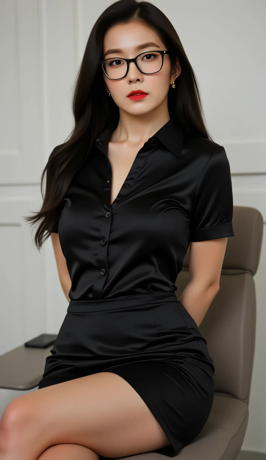 (((Masterpiece，Highest quality，Highest quality，8K，16K，超High resolution，High resolution，超detailed，detailed，Realistic，Super Real)))，Japanese，Office Lady，Beauty，Wavy Hair，Nice body，slim，Large Breasts，Narrow waist，thin long legs，(business suit，A shirt worn on bare skin, open to the chest，A tight skirt with a knee-length slit，Stiletto heels)，((オフィス街で見かけた美人なOffice Ladyのスナップショット))