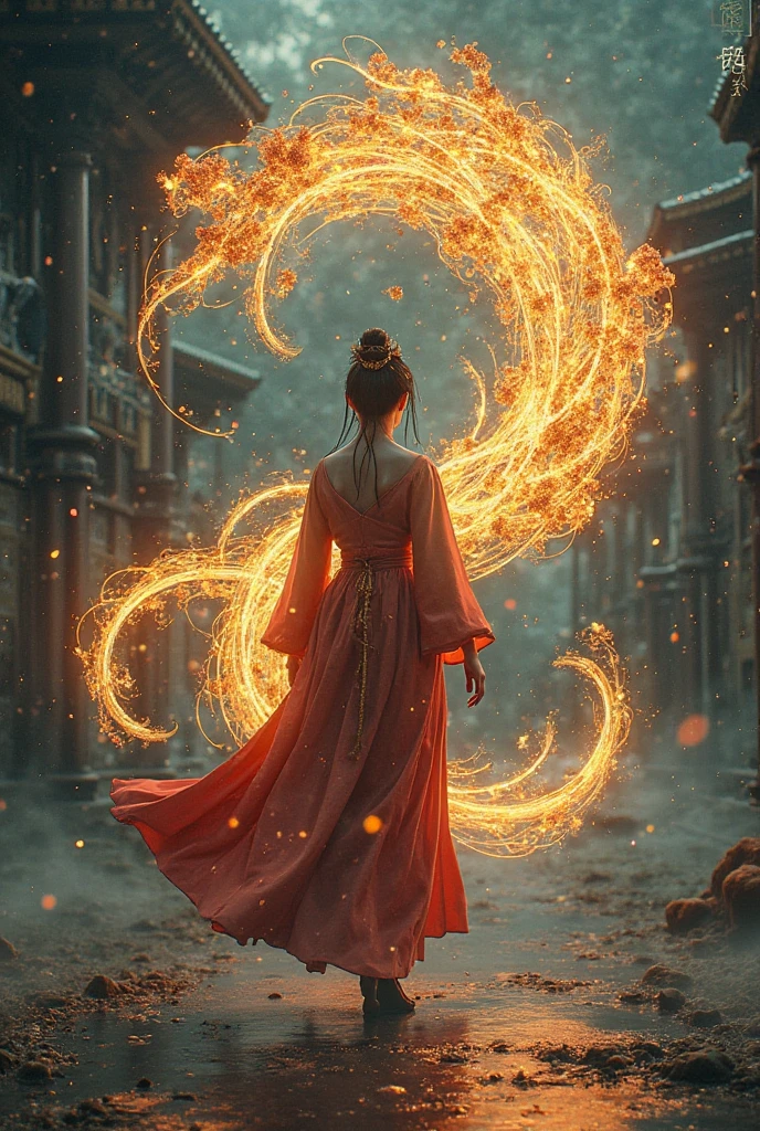 (Glowing ambiance, enchanting radiance, luminous lighting, ethereal atmosphere, mesmerizing glow, evocative hues, captivating coloration, dramatic lighting, enchanting aura), ink painting,(masterpiece, top quality, best quality, official art, beautiful and aesthetic:1.2), (1girl:1.4), extreme detailed,(joshua middleton comic cover art:1.1), (Action painting:1.2),(concretism:1.2), (hypermaximalistic:1.5),colorful,highest detailed,
(fire, orange dress:1.4), cowboy shot, (flaming eye:1.8),
fire landscape
(fire around her:1.5)
Soft light filtering through the clouds and fog
zwd, zuowangdao,
cloud,colorful,starry,stars