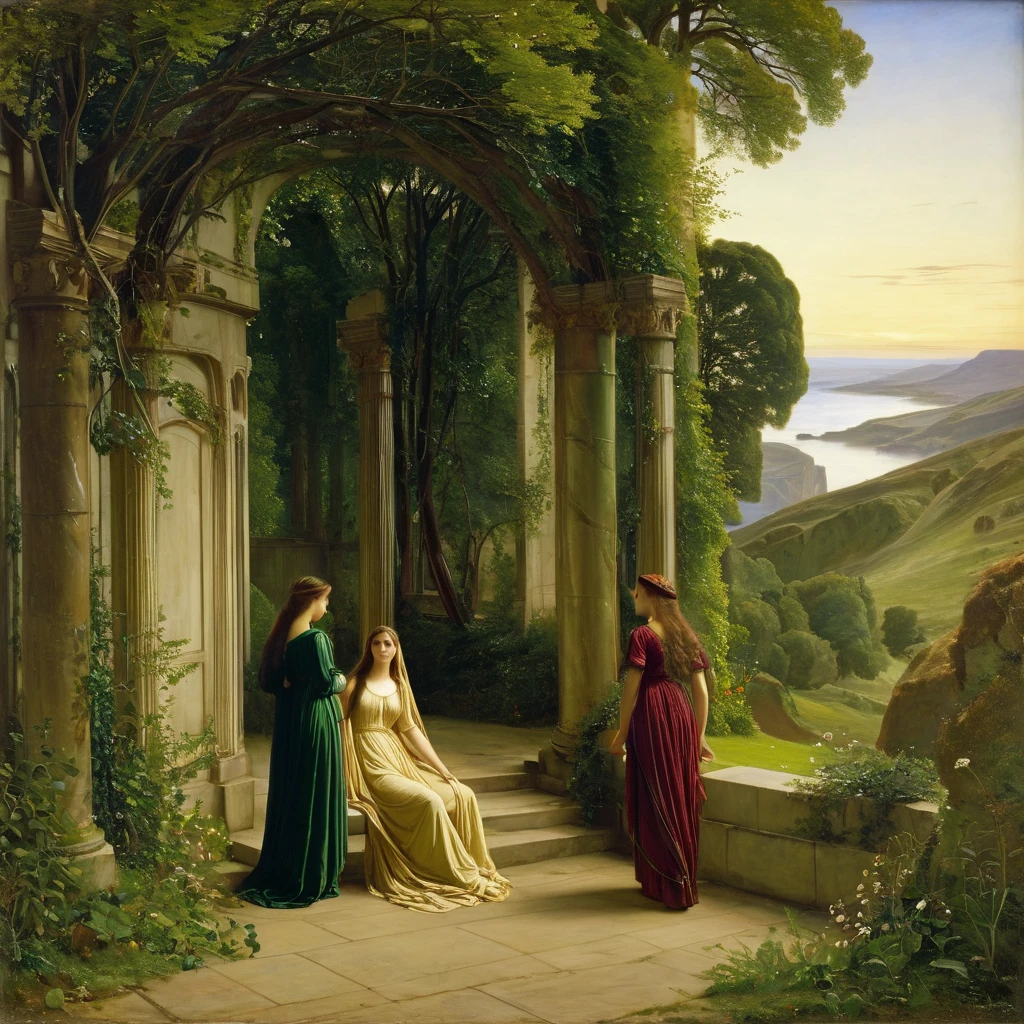 (photorealistic:1.37),king Solomon,2 women holding a baby,detailed sword in hand,regal pose,beautiful clothing,golden crown,ornate throne,lush green garden,cascading fountain,soft sunlight,peaceful atmosphere,colorful flowers,sparkling jewels,richly decorated surroundings,impressive architecture,courtyard,grandeur,royal ambiance,harmonious composition,attention to facial expressions,dramatic lighting,artistic perspective,emotional storytelling,vivid colors,lifelike textures,fine brushstrokes,masterpiece:1.2