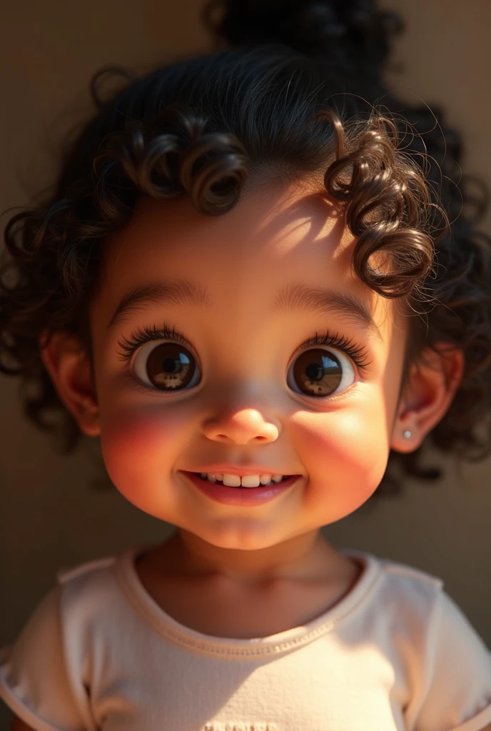 Dominican baby with curly hair