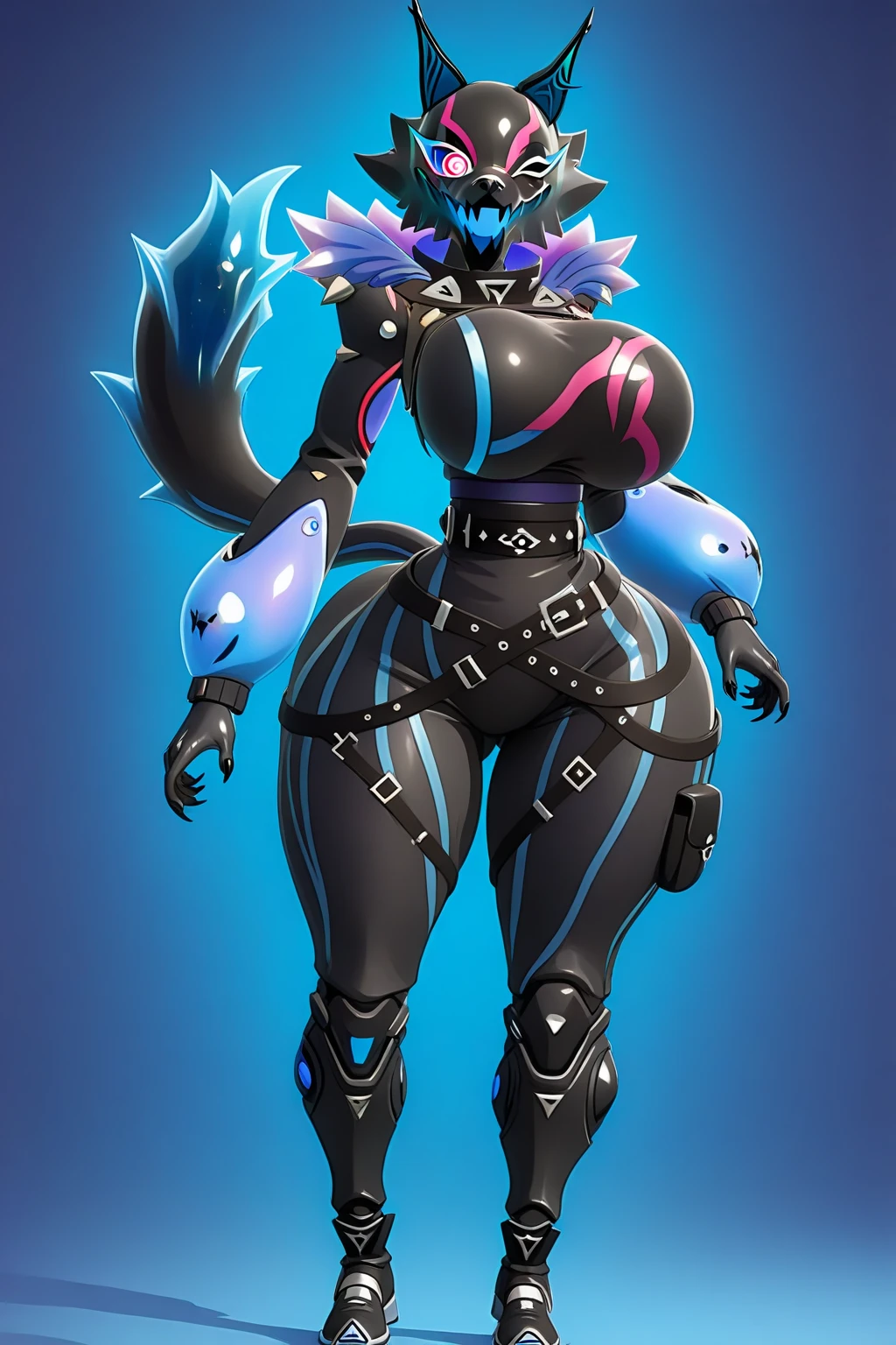 Fémale Protogen with tits with a width and height of 20 meters