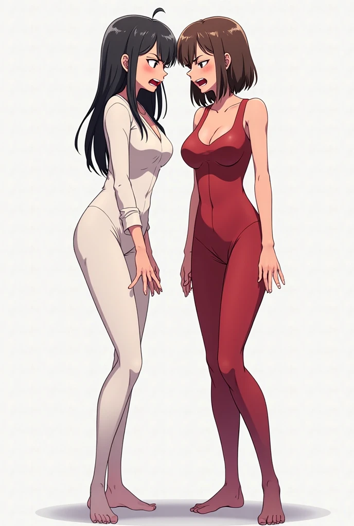 there are a mother and her daughter in front her, women in lingersuits standing next to a camera, a picture by Kamisaka Sekka, pixiv contest winner, conceptual art, commission for high res, posing for a picture, rule 34, [ 4 k digital art ]!!, neutral pose, illustration 8 k, triad of muses, ecchi anime style, poses for the camera