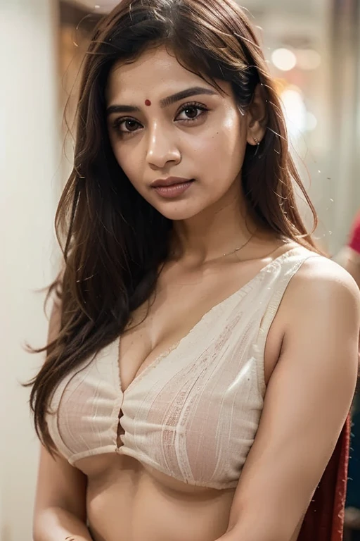((best quality)), ((masterpiece)), (detailed), (perfect face), ((beatiful adult white indian girl)), (nice cleavage)