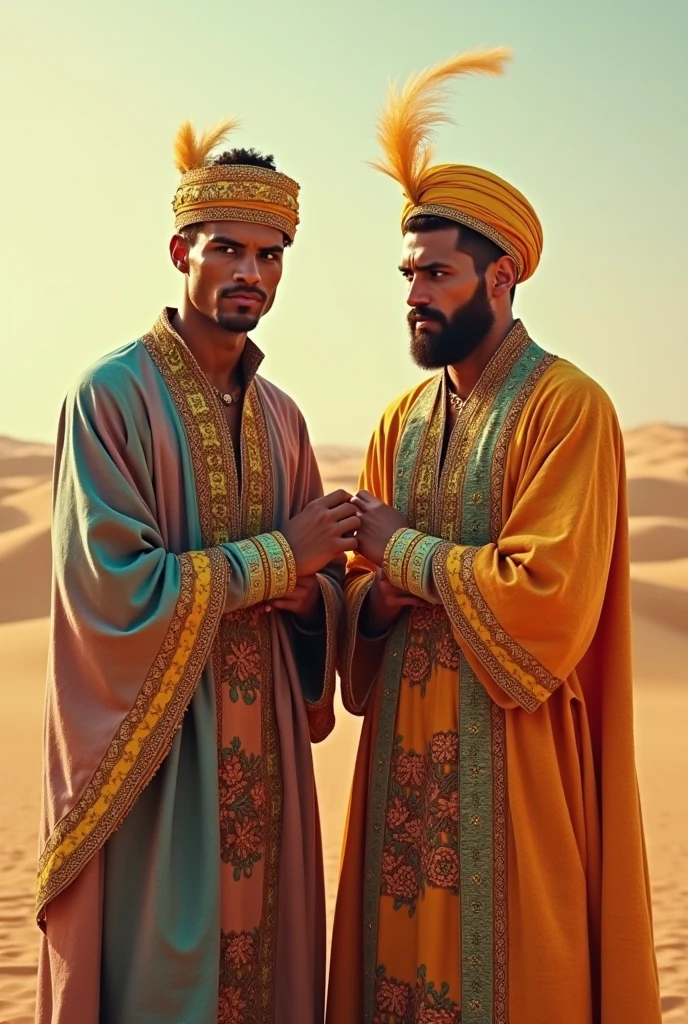 Bel homme sexy barbu dans la trentaine, style arabe, habillé sexy, masculin. Dans un beau decors de pays arabe