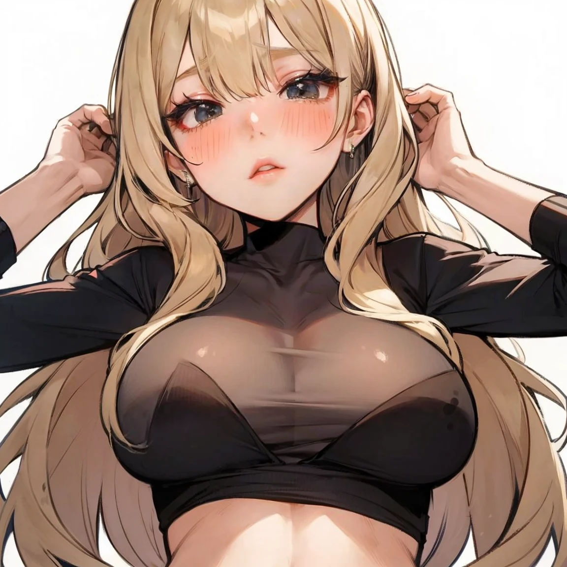 sexy girl being horney with a very sweaty body