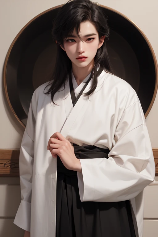 One is needed((Full of ancient Chinese atmosphere)), ((Realistic details))Hanfu old man((CG or drawing),:(Around sixty years old)):1.3 Carrying((Elegant and dignified)),(（gentle))ssmile, dressed in((Complex and neat))White Hanfu,Focus on performance((Skin Wrinkles))the detail。White color hair，in wheelchair，Doddering，wrinkly skin