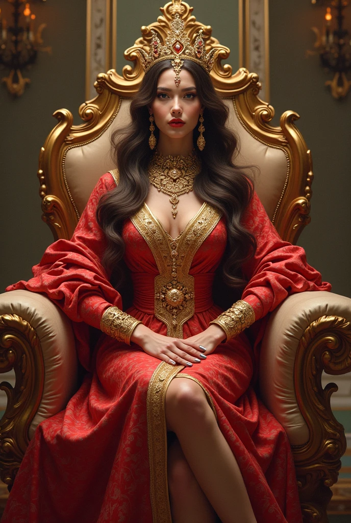 6 ft big breasted average beautiful sri lanakan wealthy age 25 girl in maharani dress. Wearing Academic regalia.well educated.sit in chair with massive big boobs, big butt