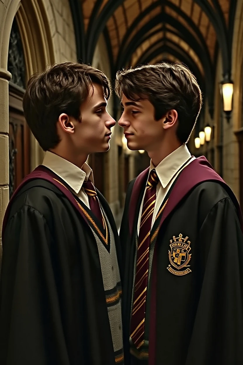 Regulus black kissing James Potter the two teenagers