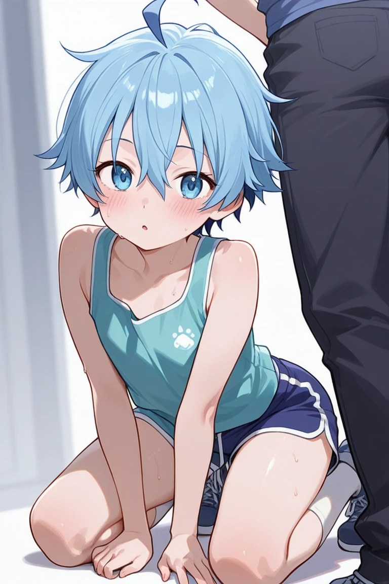 (masterpiece), best quality, expressive eyes, perfect face, score_9, score_8_up, score_7_up, score_6_up, score_5_up, score_4_up, sexy femboy with a small penis torn up sexy gym clothing, ((((hentai)))), sex, (((rapist grinning))) (((sex from behind))), (((raped))), background: gym, detailed, more details, high detailed, many details, intricate details, intricate_details_xl,