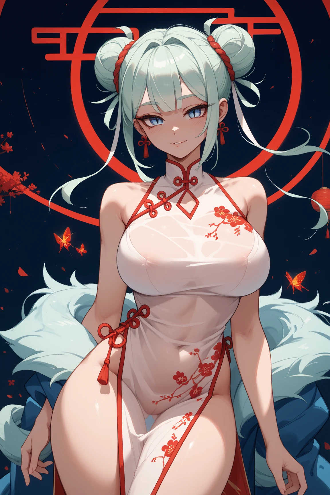 1girl, Okita Souji Alter, Fate/Grand Order, anime style, ultra realistic, ultra realistic, high detail, sexy pose, sexy, beautiful, exposed skin, slender, exposed breast, nipples, nude, moon, stars, absurdres, high res, ultrasharp, 8K, UHD, retina, masterpiece, accurate, anatomically correct, textured skin, super detail, high details, high quality, award winning, best quality, high res, looking at viewer, detailed eyes, five digits per hand