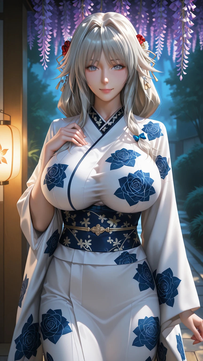masterpiece, top quality, 1 girl, Tsunade from Naruto, busty body, detailed textures, realistically rendered, anime-style, open kimono, revealing cleavage, exude confidence, sensual expression, traditional Japanese tattoos, intricate designs --auto --s2