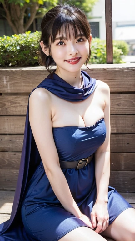 ((Best Quality, 8K, Masterpiece: 1.3)),Sharp: 1.2,Perfect Body Beauty: 1.4,cute girl,short hair,large breasts,Highly detailed face and skin texture,detailed eyes,double eyelids,smile,very short length skyblue shirts with open chest,((fantasy)),((witch)),standing,(wide shot),blue hour