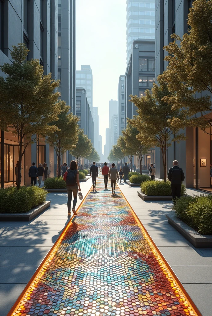 Architectural professional 3D rendering of urban walkway design and ...