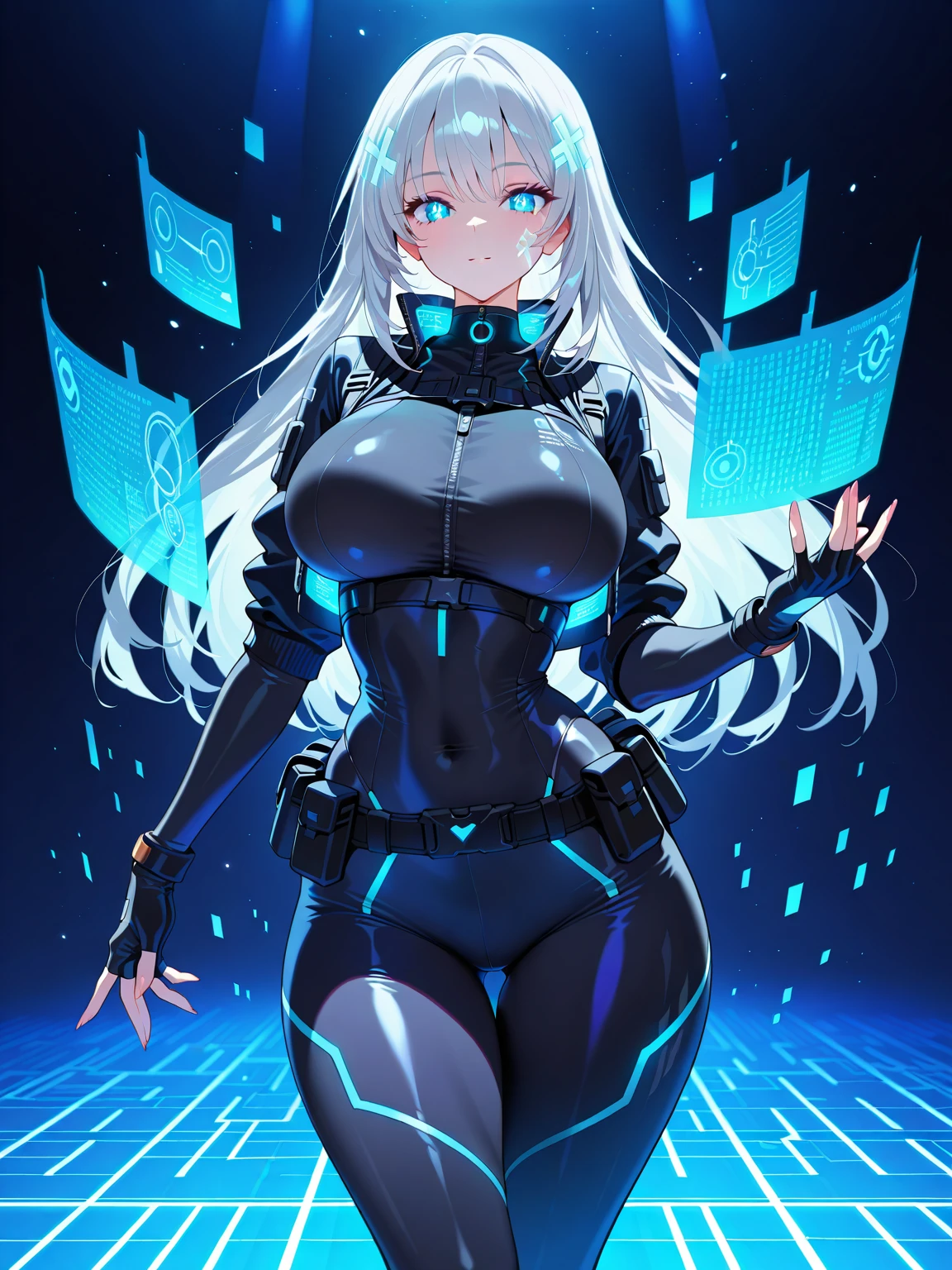 ((Best quality)), ((masterpiece)), (highly detailed:1.3), 3D,rfktr_technotrex, beautiful cyberpunk woman with voluminous hair,(wearing head-mounted display that is chunky and hi-tech:1.2),hacking a computer terminal,computer servers, LCD screens, fibre optic cables, corporate logos,HDR (High Dynamic Range),Ray Tracing,NVIDIA RTX,Super-Resolution,Unreal 5,Subsurface scattering,PBR Texturing,Post-processing,Anisotropic Filtering,Depth-of-field,Maximum clarity and sharpness,Multi-layered textures,Albedo and Specular maps,Surface shading,Accurate simulation of light-material interaction,Perfect proportions,Octane Render,Two-tone lighting,Low ISO,White balance,Rule of thirds,Wide aperature,8K RAW,Efficient Sub-Pixel,sub-pixel convolution,luminescent particles,light scattering,Tyndall effect