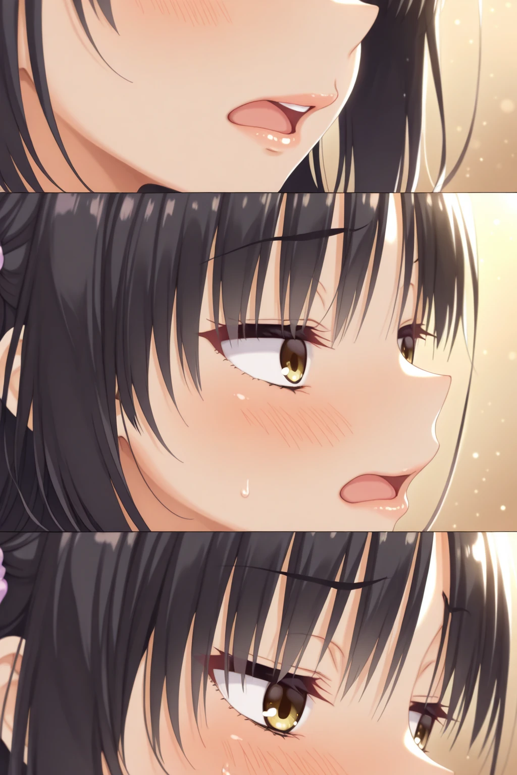 Thick giant chick leaning forward tentacle pops out from within her mouth, gaping creampied anus exposed crying eyes