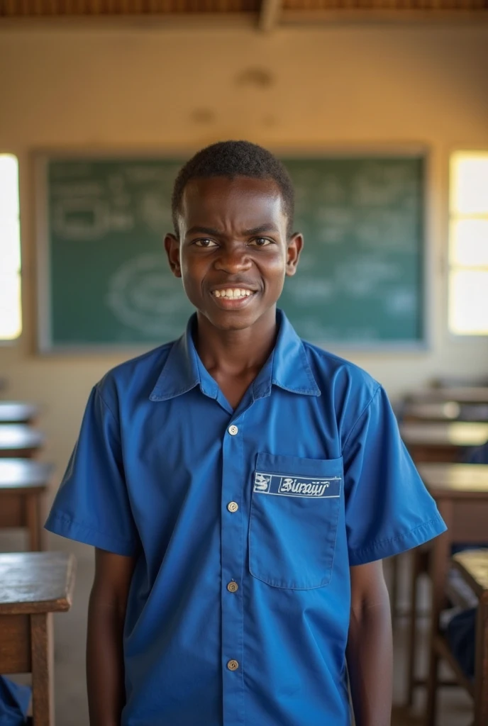 African male child with tie at school