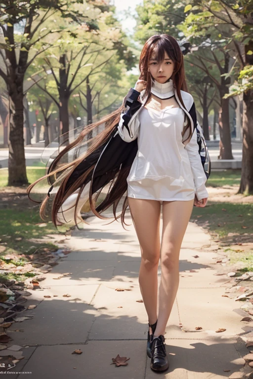 (best quality), (hyperrealistic), mh-yk, 1girl, solo, brown hair, brown eyes,, long hair, chinese clothes, twintails, outdoor, Double ponytail super long hair hoop，a skirt，jewelry，By bangs，Extremely tall，huge tit，Oversized buttocks，long leges，Booties。（Full body shot from head to toe）