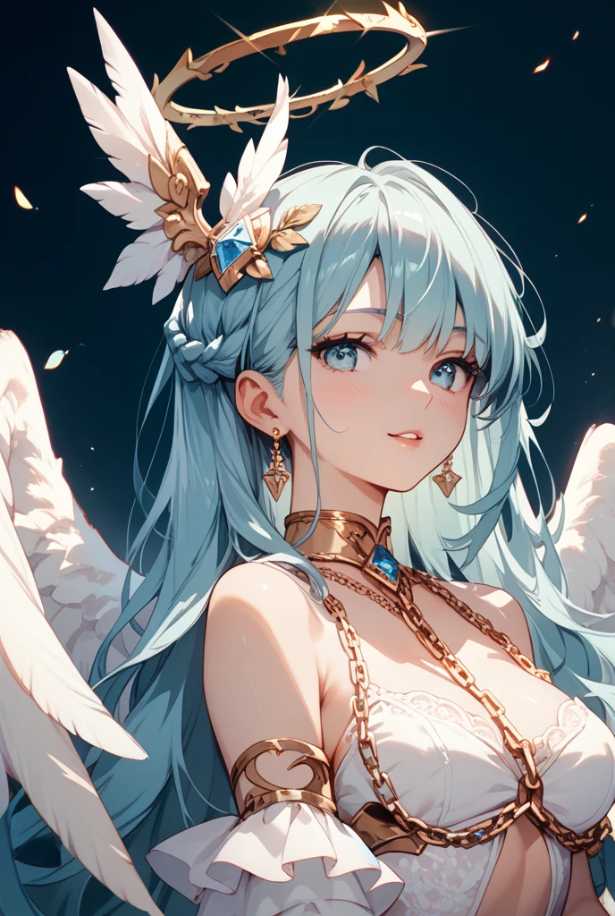 masterpiece, best quality, sharp focus, 8k, intricately detailed environment, anime, watercolor illustration, colorful, bright colors, whimsical, glowing lights, liquid otherworldly, fairy lights, beautiful girl in flowing liquid glowing dress, perfect face, golden ratio, sparkling eyes, watercolor, liquid light, angel wings